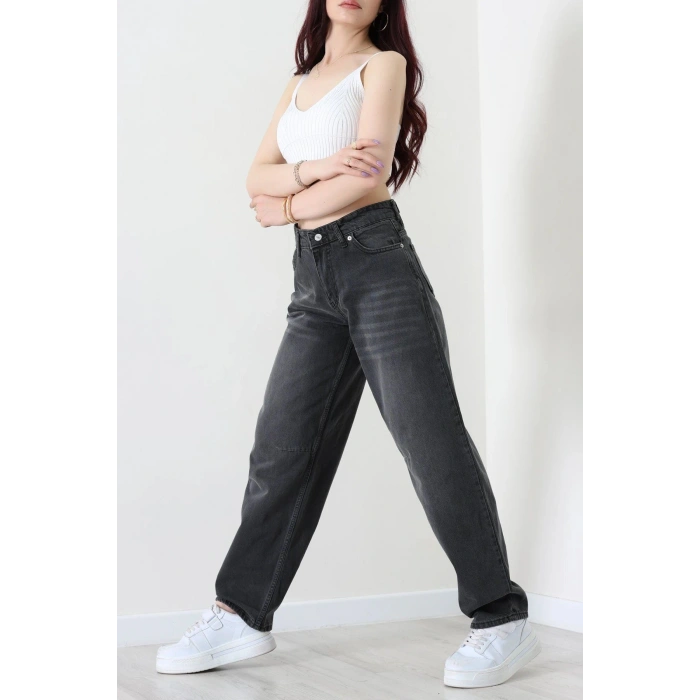 Arkası Tokalı Baggy Kot Pantolon Açıkfüme - 31712.2059.