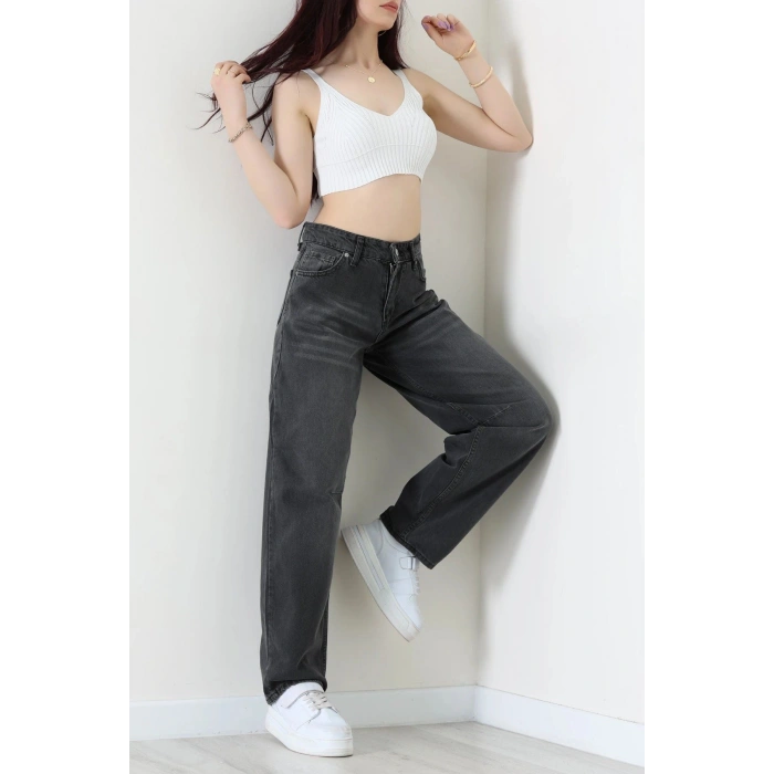Arkası Tokalı Baggy Kot Pantolon Açıkfüme - 31712.2059.