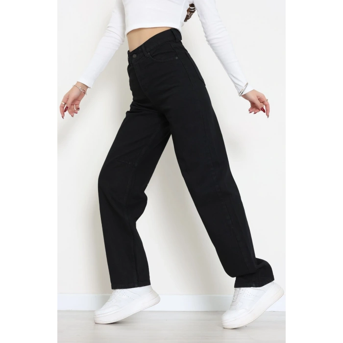 Arkası Tokalı Baggy Kot Pantolon Siyah - 31895.1606.