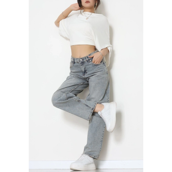 Arkası Tokalı Baggy Kot Pantolon Tintkahve - 31712.2059.