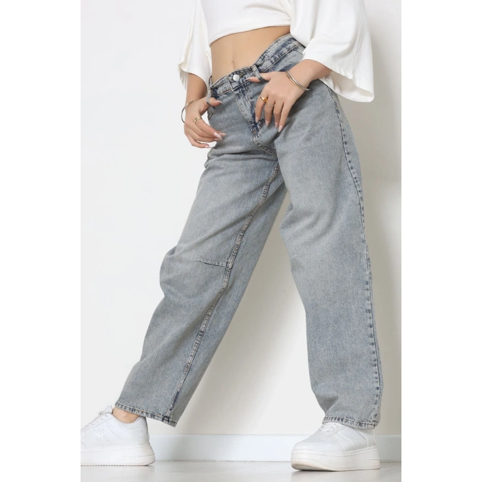 Arkası Tokalı Baggy Kot Pantolon Tintkahve - 31712.2059.