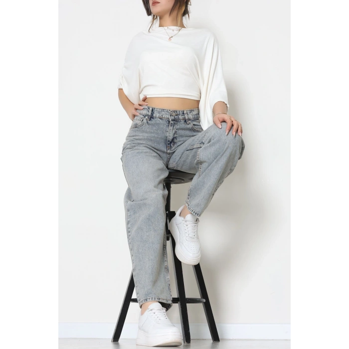 Arkası Tokalı Baggy Kot Pantolon Tintkahve - 31712.2059.