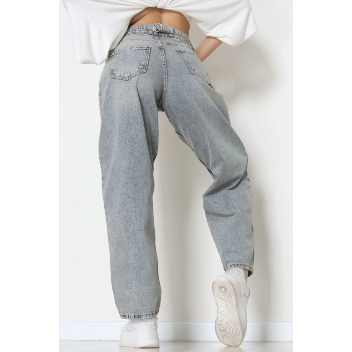 Arkası Tokalı Baggy Kot Pantolon Tintkahve - 31712.2059.