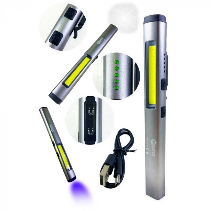 Arm 550 Lümen Ultraviyoleli Özellikli Miknatıslı Şarjlı Tamirci Feneri