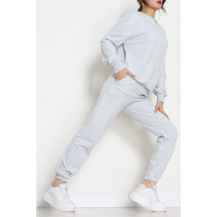 Armalı Eşofman Takımı Gri - 20087.1857.