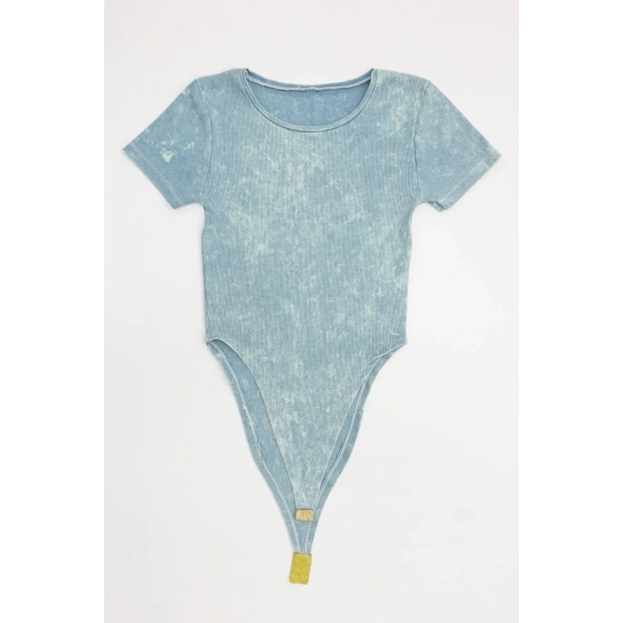 Asit Yıkamalı Kaşkorse Çıtçıtlı Body Yeşil - 71065.1748.