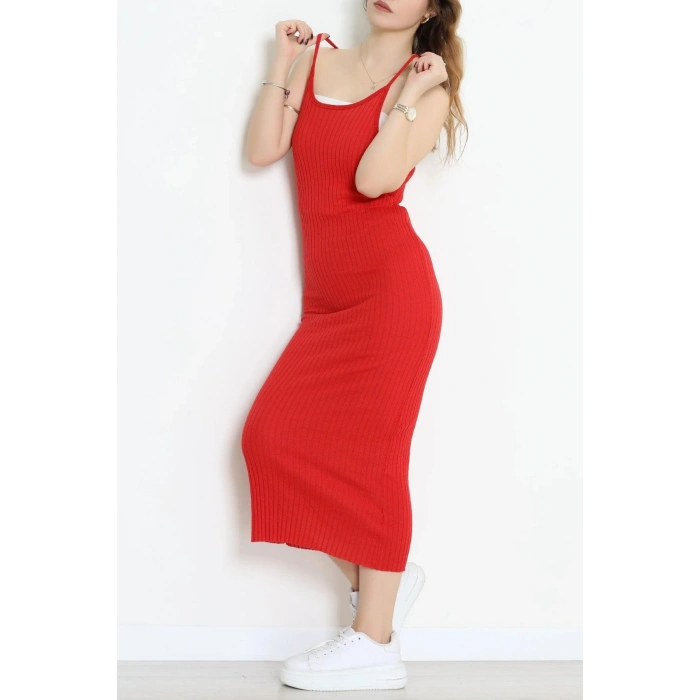 Askılı Kaşkorse Elbise Kırmızı - 71020.1748.