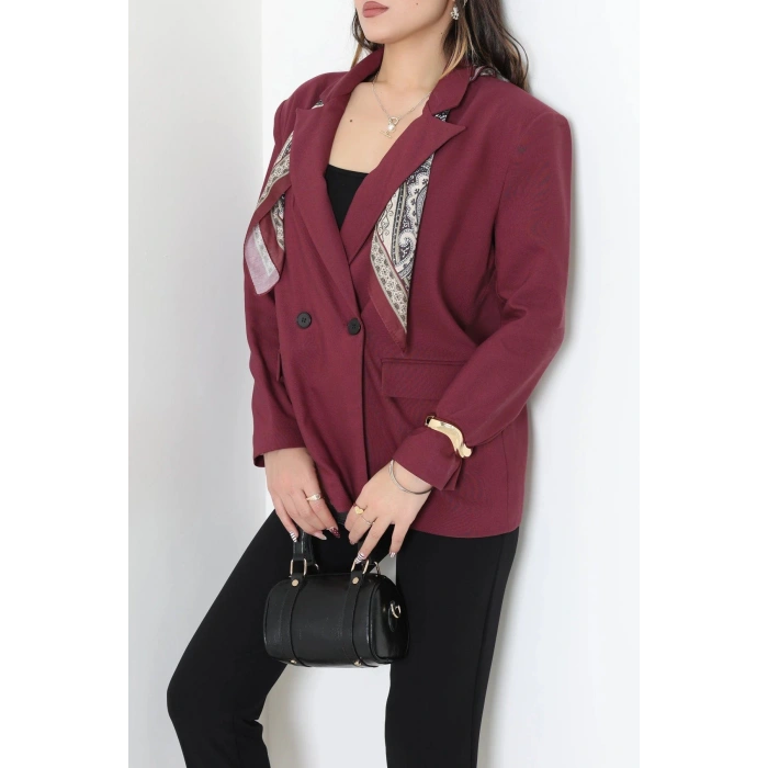 Astarlı Blazer Ceket Bordo - 8120.1437.