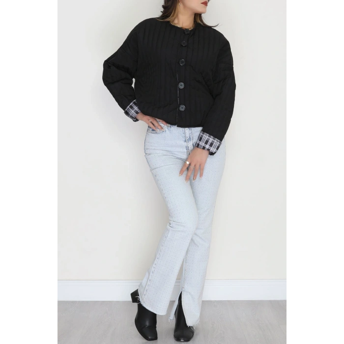 Astarlı Kapitone Ceket Siyah - 31635.439.