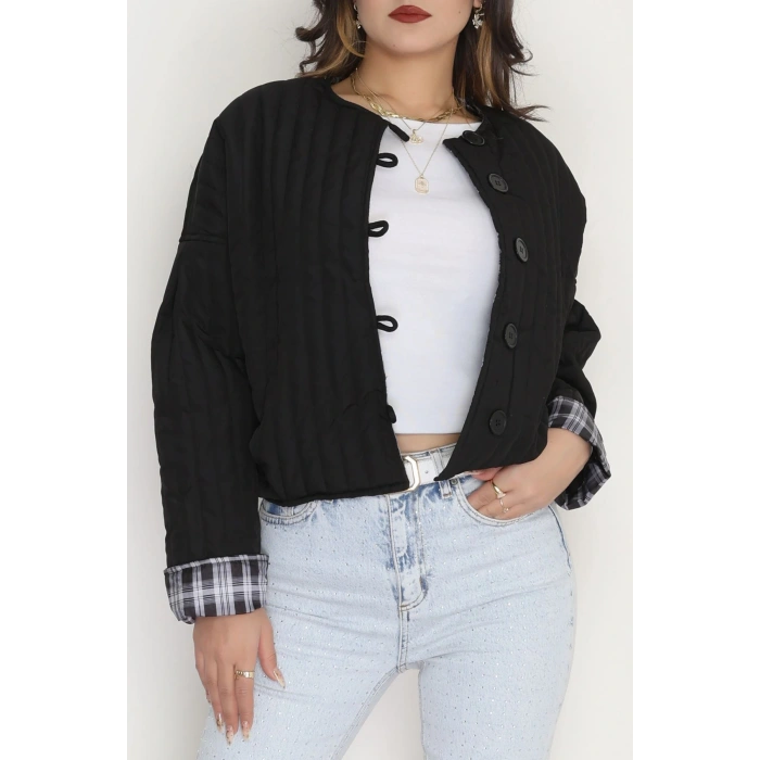 Astarlı Kapitone Ceket Siyah - 31635.439.