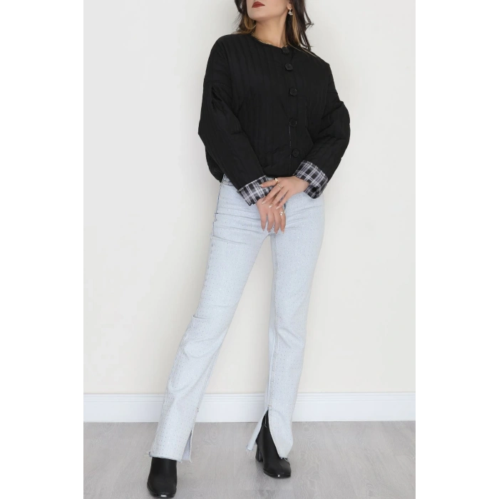 Astarlı Kapitone Ceket Siyah - 31635.439.