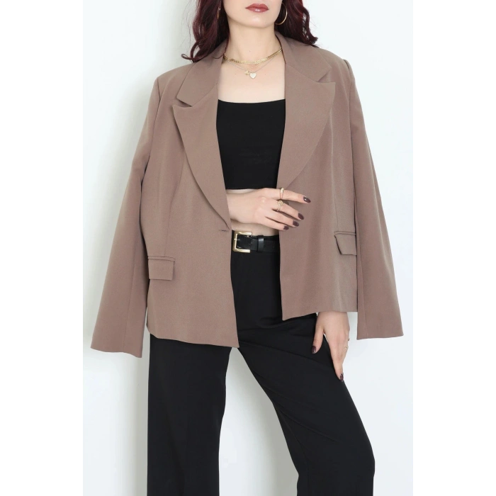 Astarlı Oversize Blazer Ceket Açıkkahve - 8136.1437.