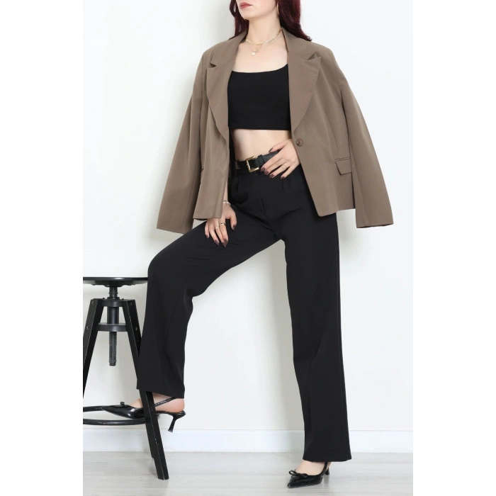 Astarlı Oversize Blazer Ceket Mocha - 8136.1437.