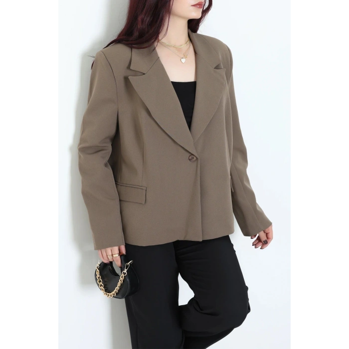Astarlı Oversize Blazer Ceket Mocha - 8136.1437.