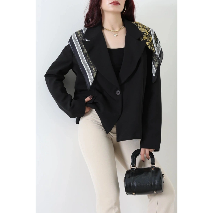 Astarlı Oversize Blazer Ceket Siyah - 8136.1437.