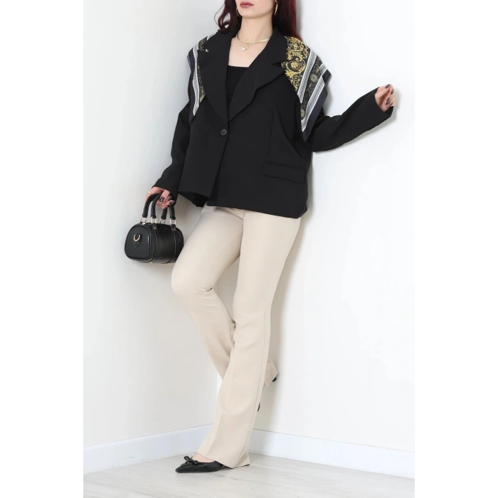 Astarlı Oversize Blazer Ceket Siyah - 8136.1437.