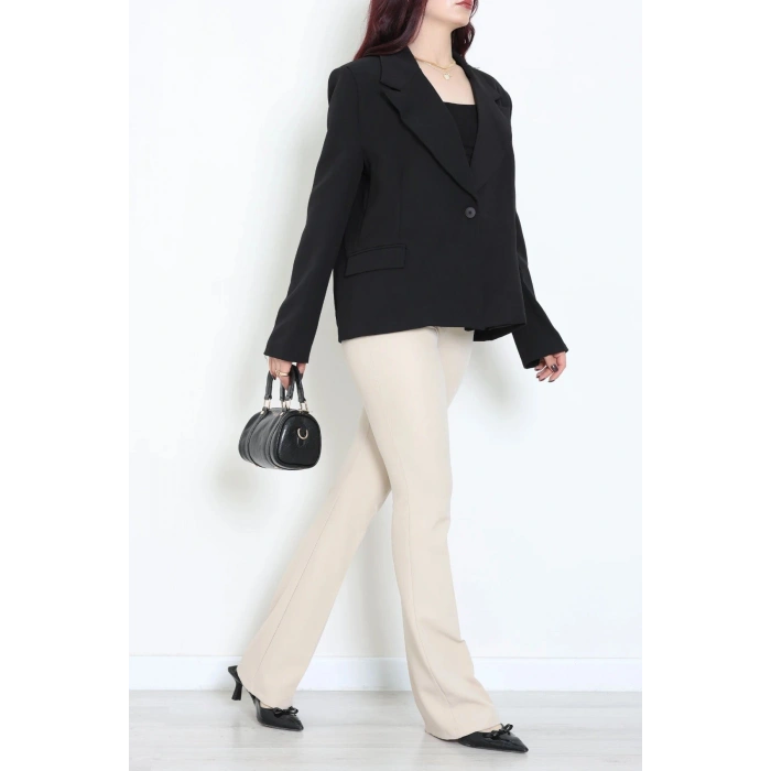 Astarlı Oversize Blazer Ceket Siyah - 8136.1437.