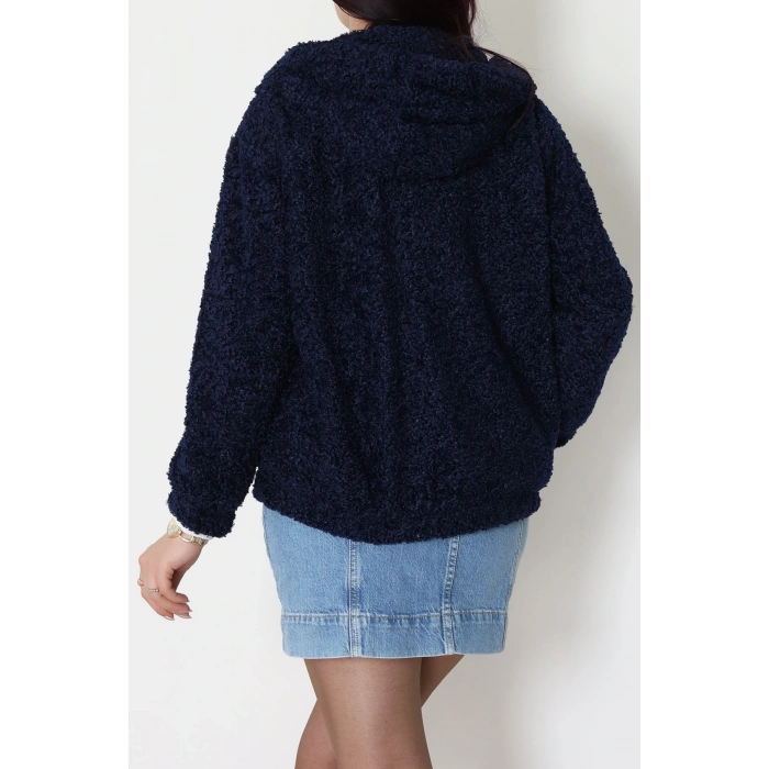 Astarlı Peluş Ceket  Lacivert - 2485.1839.