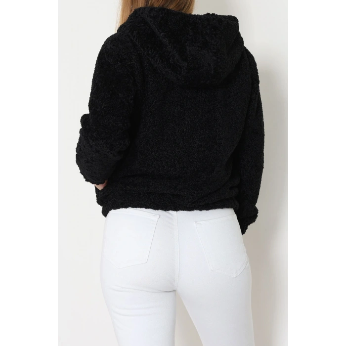 Astarlı Peluş Ceket  Siyah - 2485.1839.