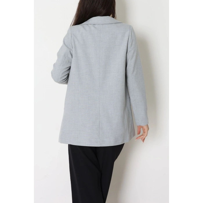 Astarlı Poliviskon Blazer Ceket Gri - 31823.1397.
