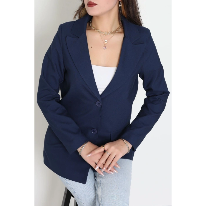 Astarlı Poliviskon Blazer Ceket Lacivert - 31823.1397.