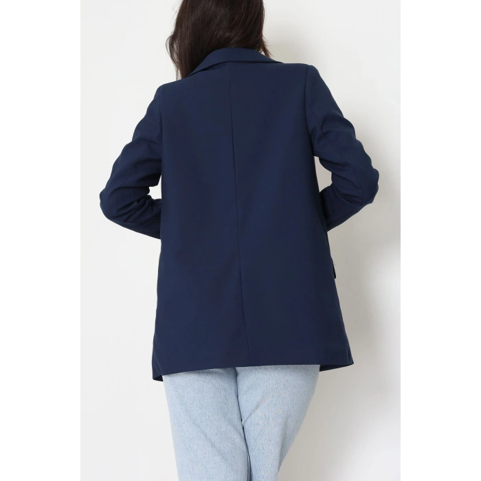 Astarlı Poliviskon Blazer Ceket Lacivert - 31823.1397.