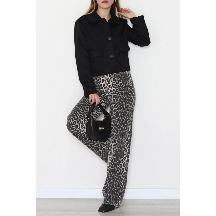 Astarlı Süet Ceket Siyah - 5050.1839.