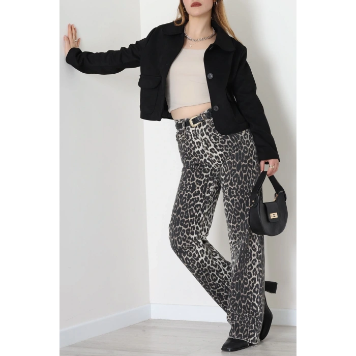 Astarlı Süet Ceket Siyah - 5050.1839.