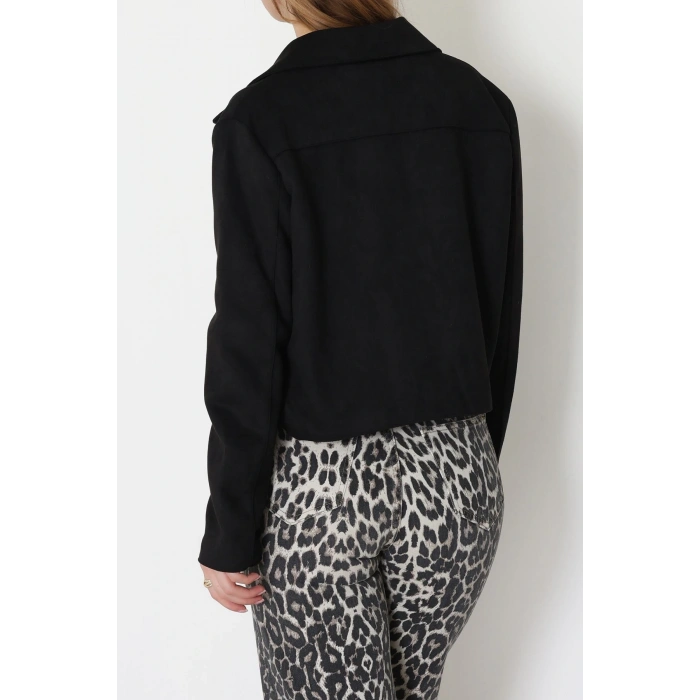 Astarlı Süet Ceket Siyah - 5050.1839.