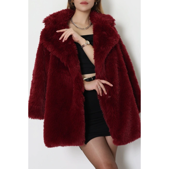 Astarlı Uzun Kürk Bordo - 5076.1839.