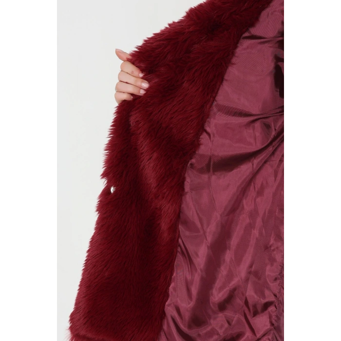 Astarlı Uzun Kürk Bordo - 5076.1839.