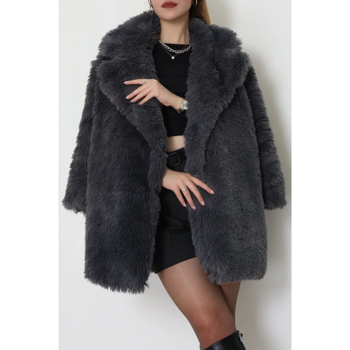 Astarlı Uzun Kürk Füme - 5076.1839.