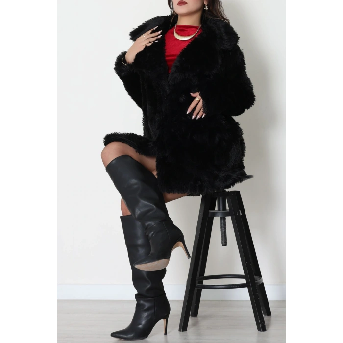 Astarlı Uzun Kürk Siyah - 5076.1839.