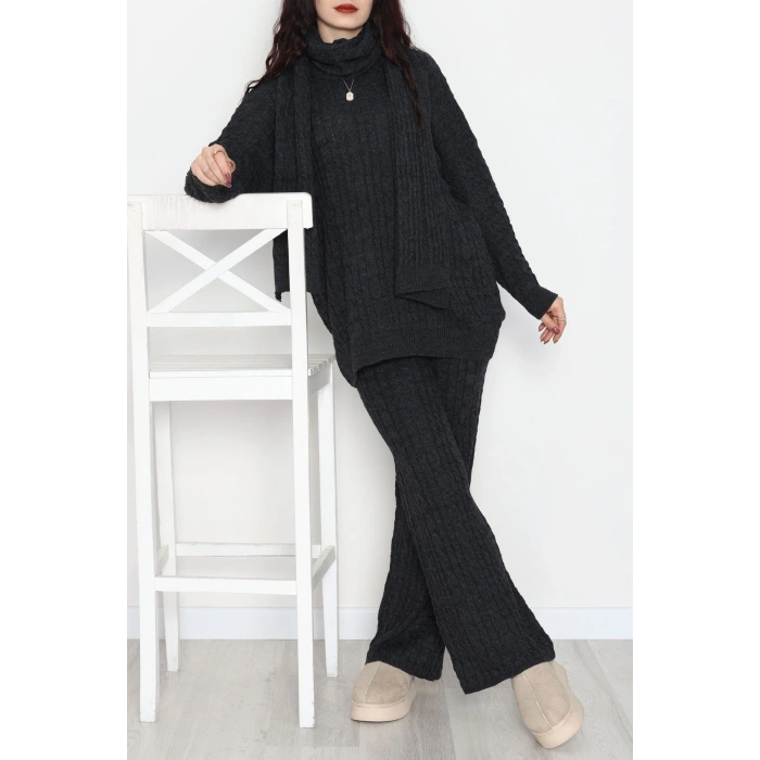 Atkılı 3Lü Triko Takım Antrasit - 2288.1247.