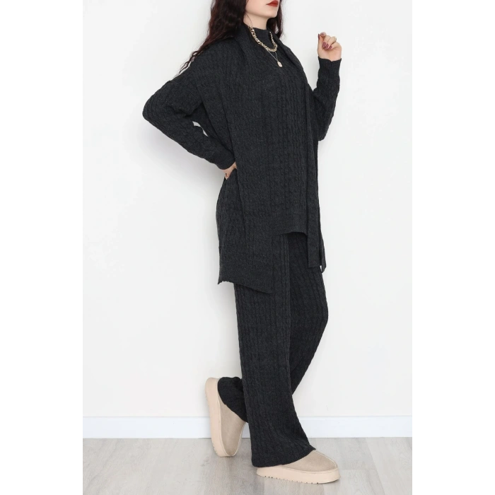 Atkılı 3Lü Triko Takım Antrasit - 2288.1247.