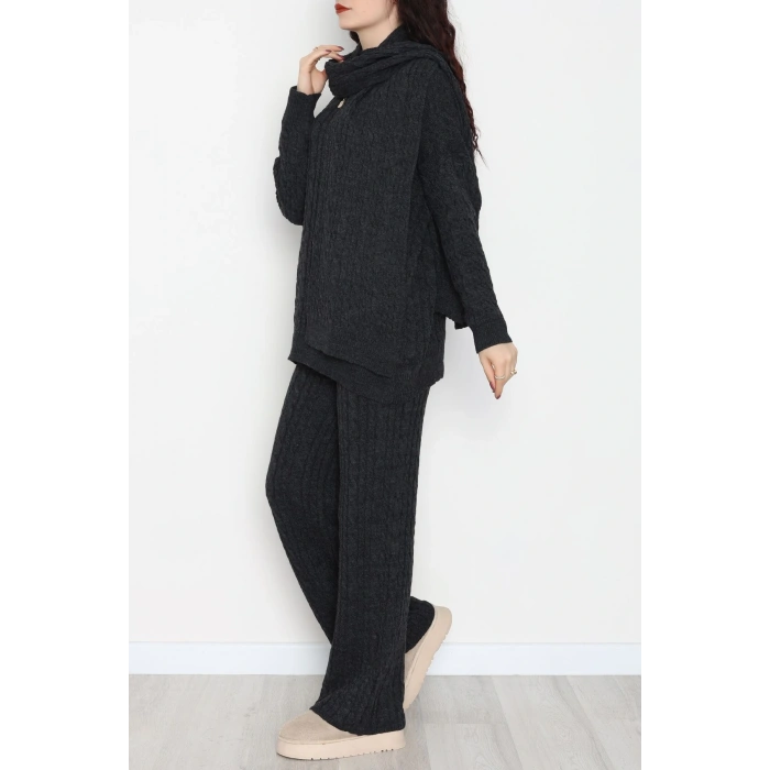 Atkılı 3Lü Triko Takım Antrasit - 2288.1247.