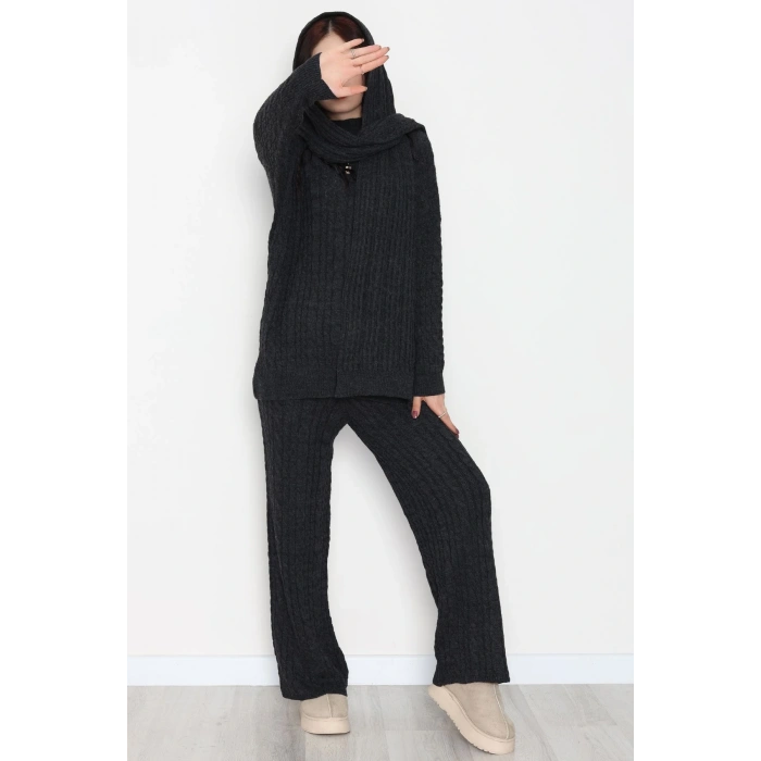 Atkılı 3Lü Triko Takım Antrasit - 2288.1247.