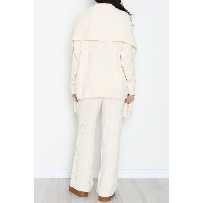 Atkılı 3Lü Triko Takım Bej - 2288.1247.