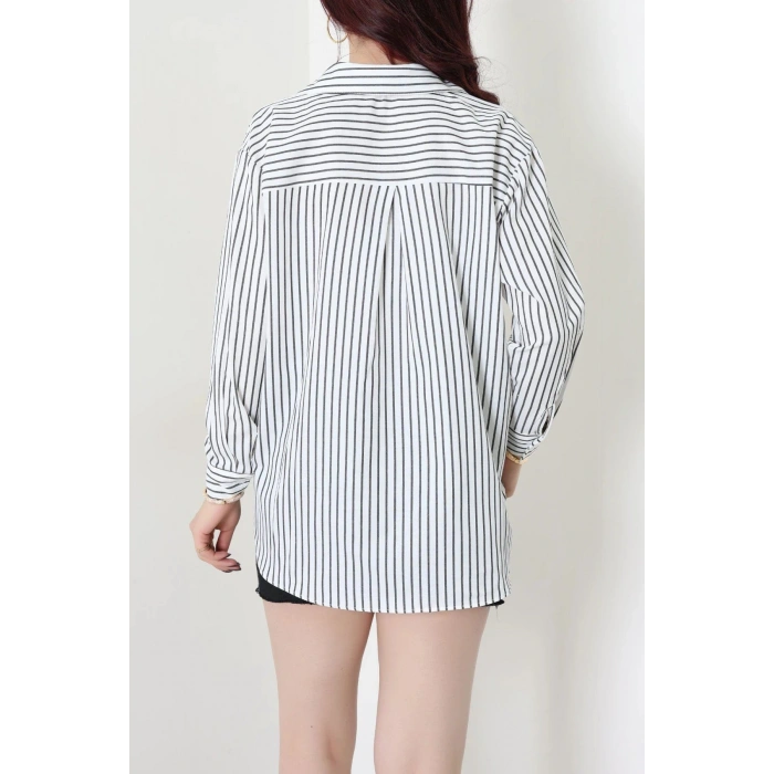Ayıcık Detaylı Tunik Gömlek Beyaz - 8098.1437.