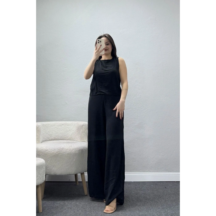 Ayrobin Kumaş Bol Paça İkili Takım Siyah - 71150.1748.