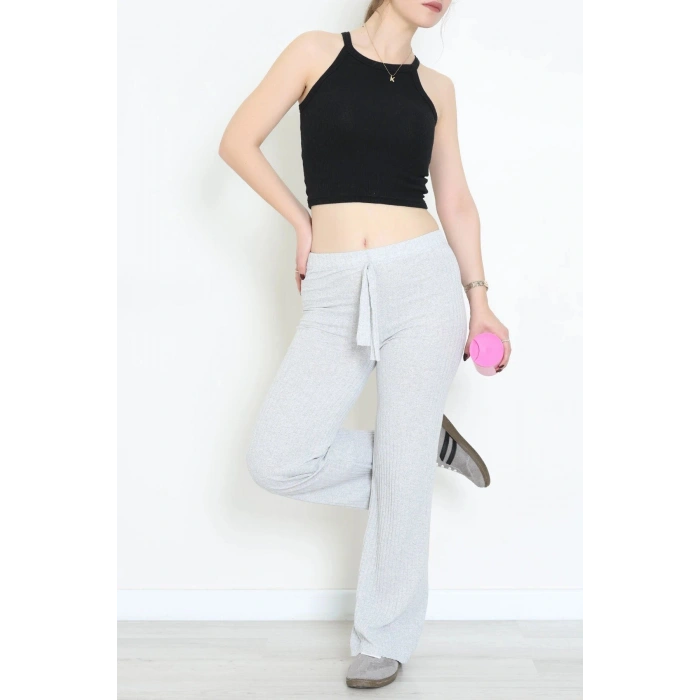 Bağcıklı Kaşkorse Pantolon Gri - 71068.1748.