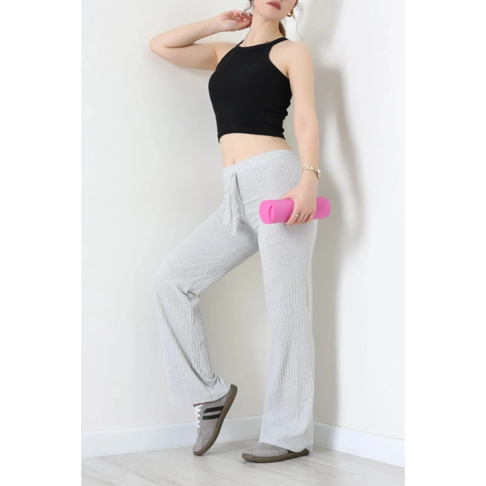 Bağcıklı Kaşkorse Pantolon Gri - 71068.1748.