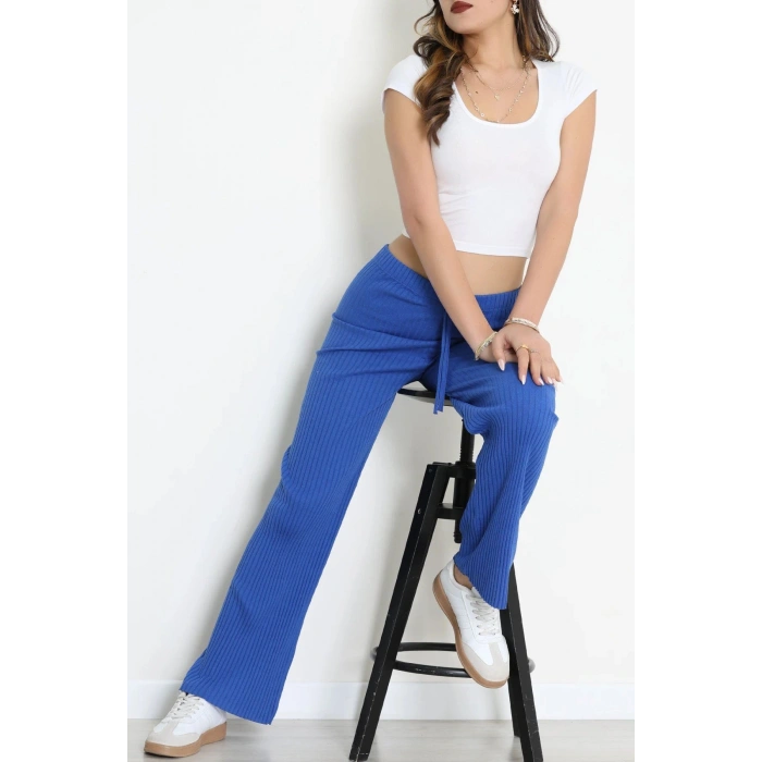 Bağcıklı Kaşkorse Pantolon Saks - 31460.1748.