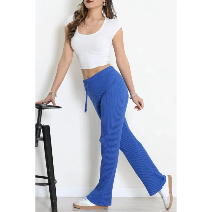 Bağcıklı Kaşkorse Pantolon Saks - 31460.1748.