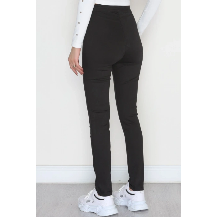 Bağcıklı Kot Pantolon Siyah - 31599.2112.