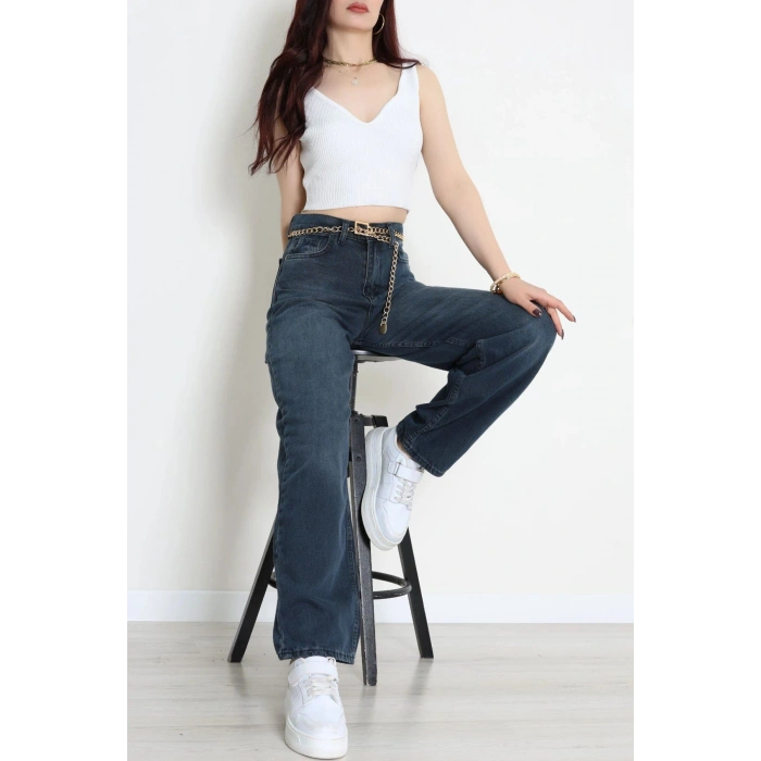 Baggy Kot Pantolon İndigo - 31536.2088.