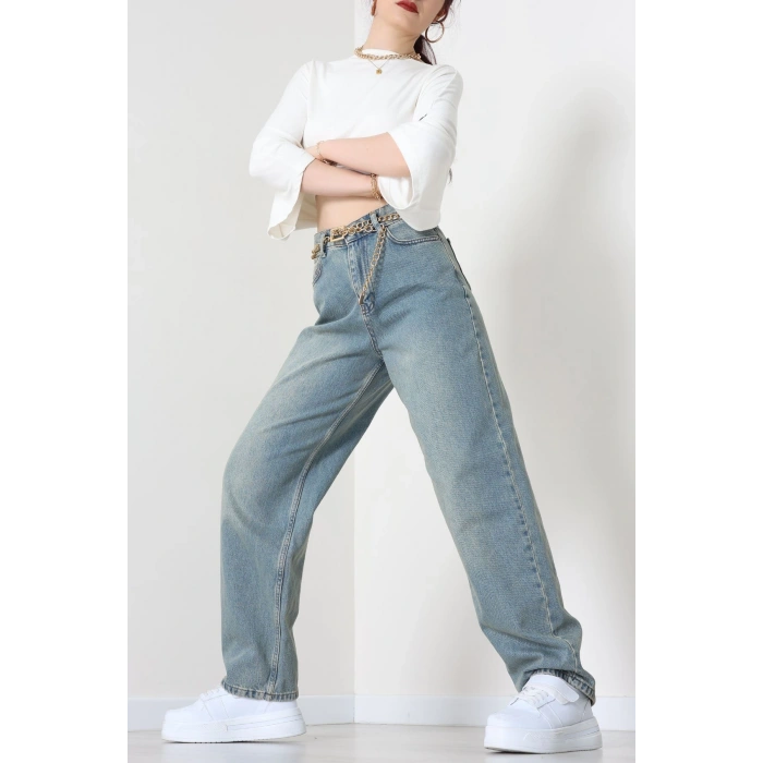 Baggy Kot Pantolon Tintaçıkmavi - 31536.2088.