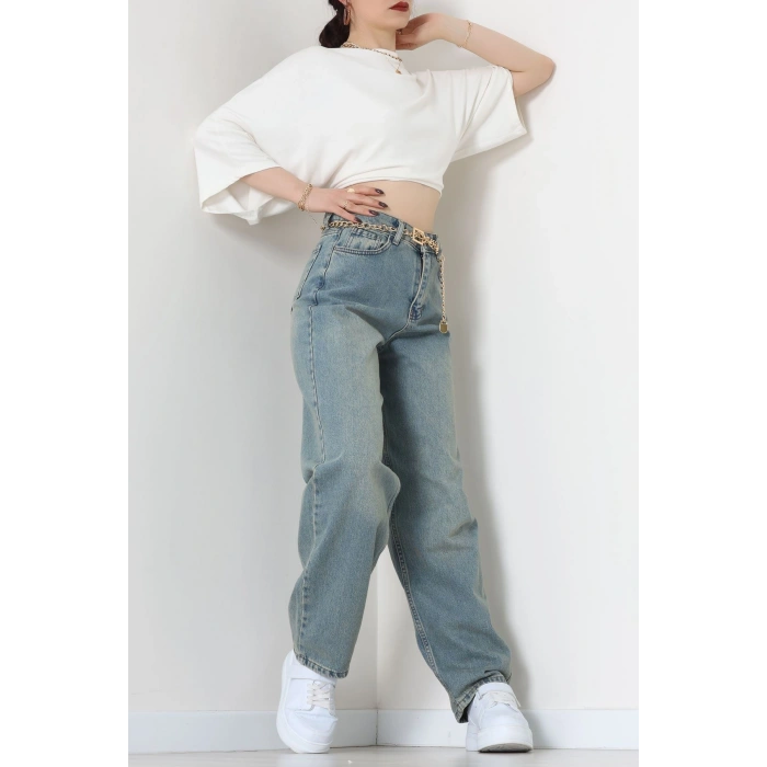 Baggy Kot Pantolon Tintaçıkmavi - 31536.2088.