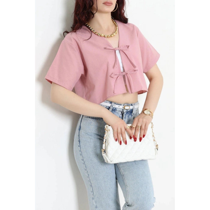 Bağlamalı Ceket Bluz Pembe - 30922.1949.