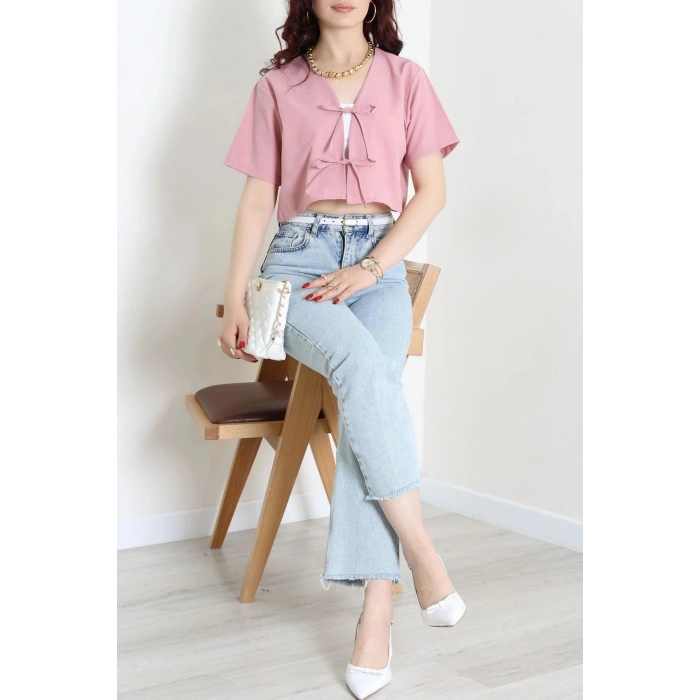 Bağlamalı Ceket Bluz Pembe - 30922.1949.